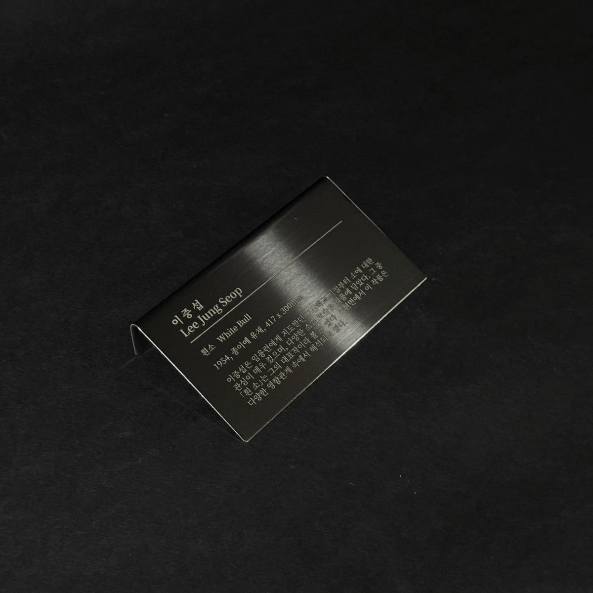 스탠드형 L타입 블랙 스테인리스 레이저 각인 캡션 명판 M 제품 이미지