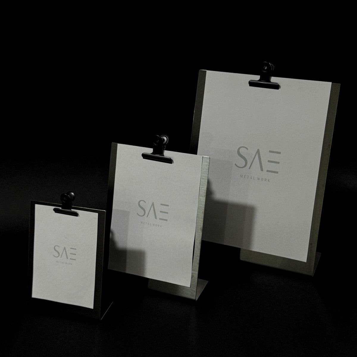 A4 Freestanding Clipon POP Plate Black Echo Collection