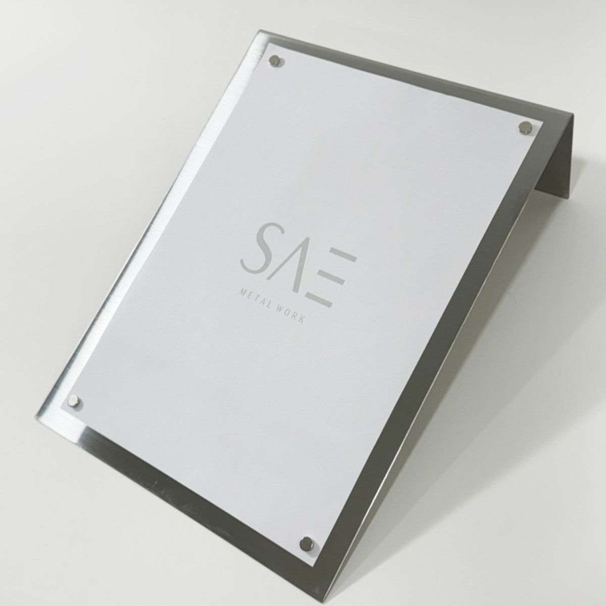 Stainless steel freestanding POP plate, silver, 240×80×320mm