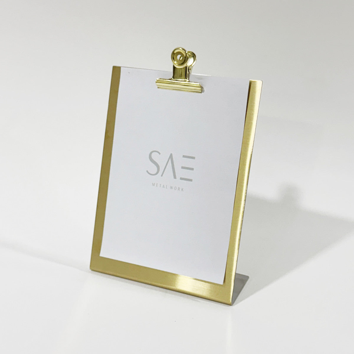 Stainless steel freestanding POP plate, gold, 170×60×230mm