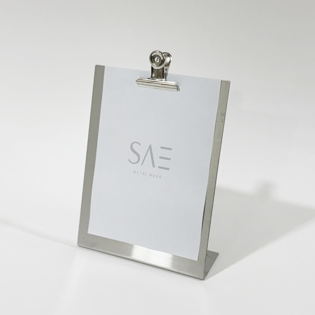 Stainless steel freestanding POP plate, silver, 170×60×230mm