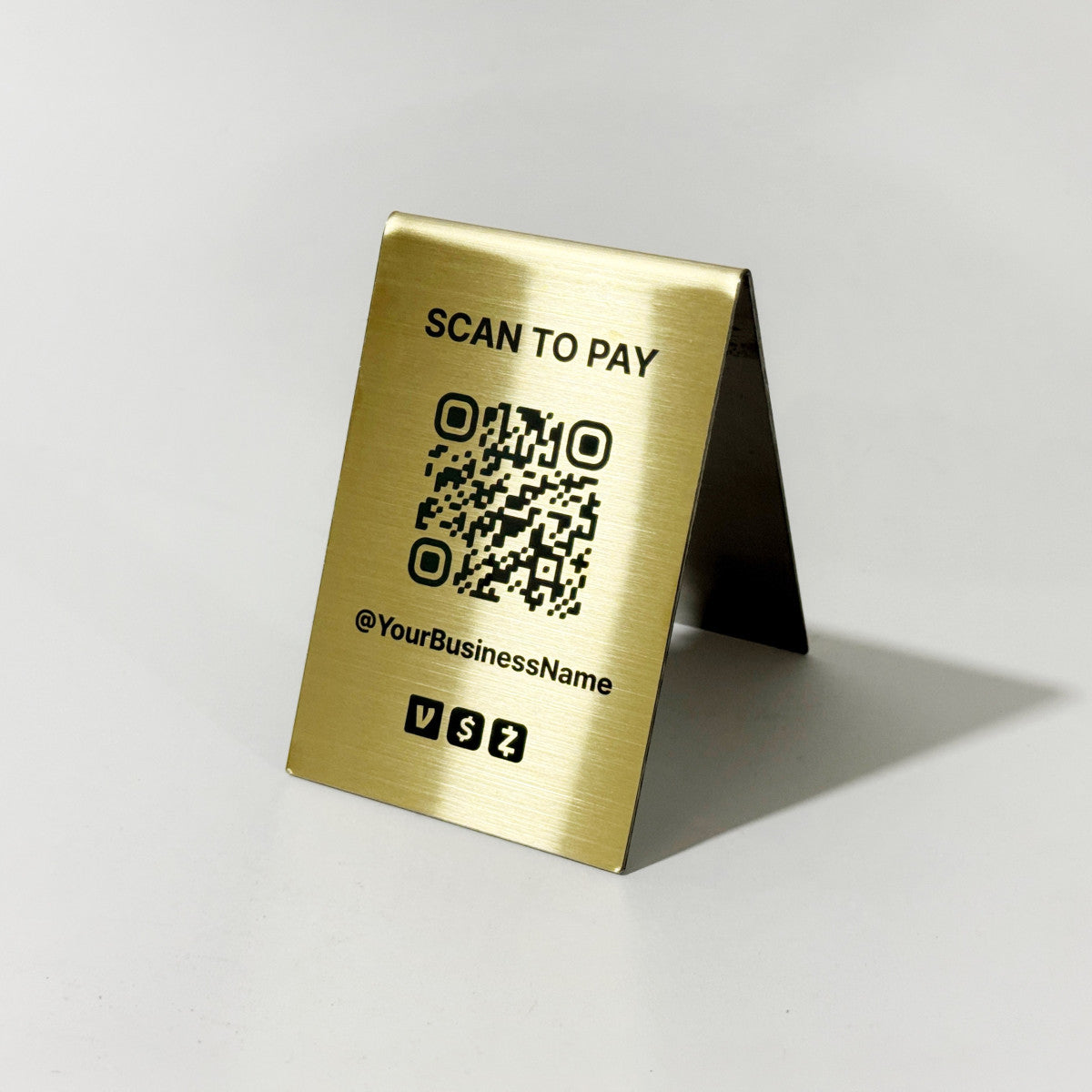 Stainless Steel Laser Marked Counter & Table Sign - Gold