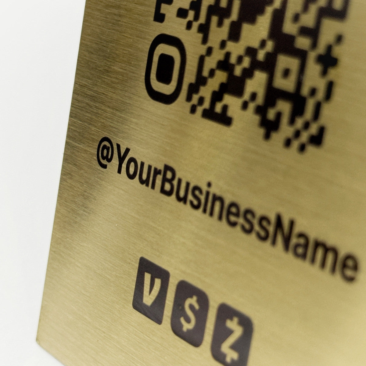 Stainless Steel Laser Marked Counter & Table Sign - Gold