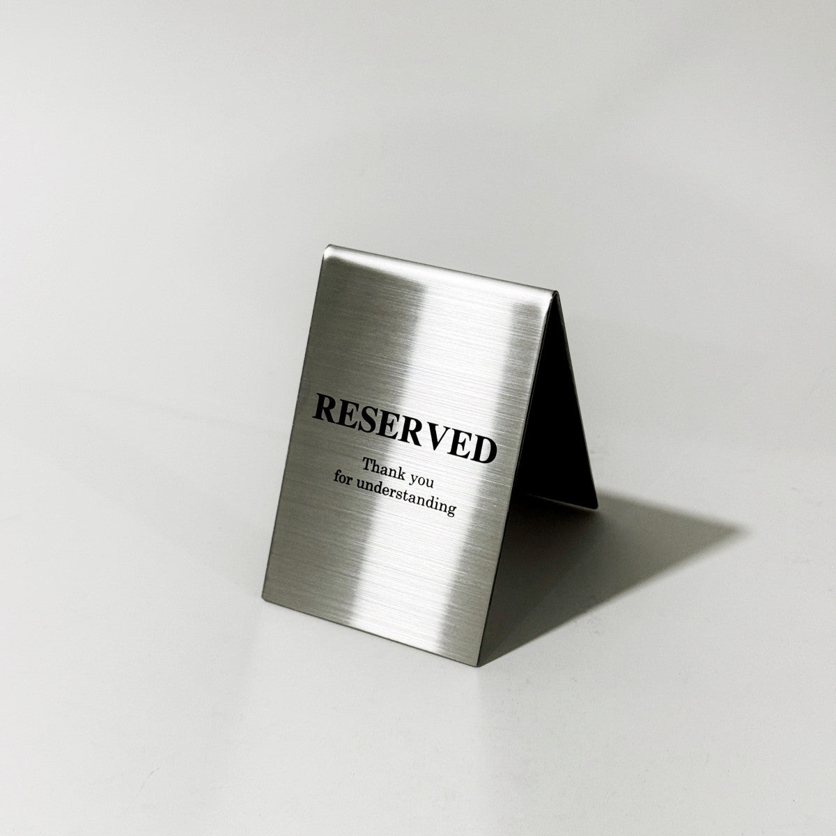 Stainless Steel Laser Marked Counter & Table Sign - Silver
