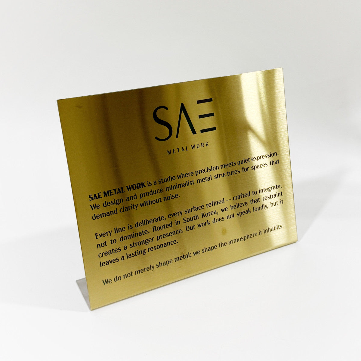 Stainless steel freestanding POP plate, gold, 300×60×240mm