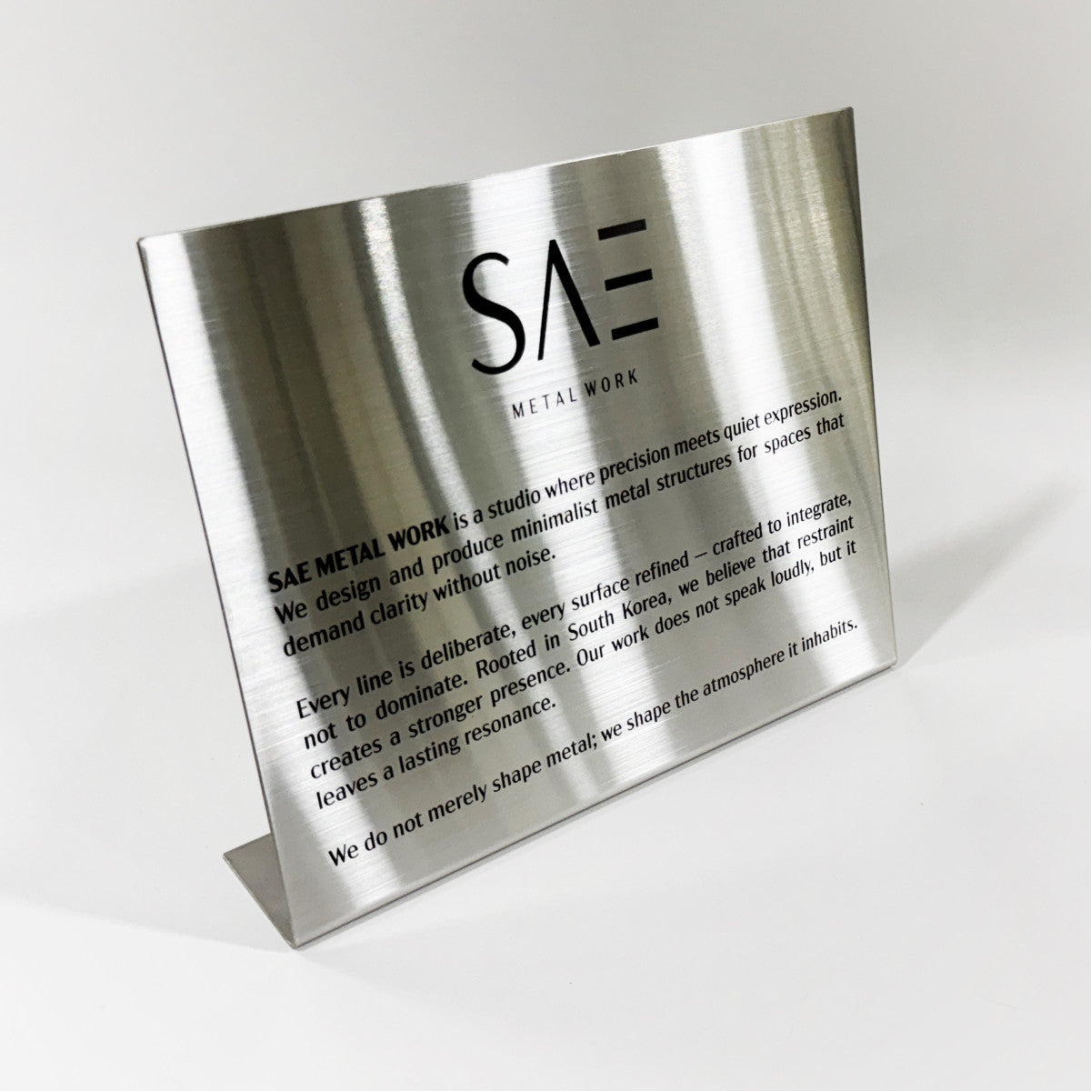 Stainless steel freestanding POP plate, silver, 300×60×240mm