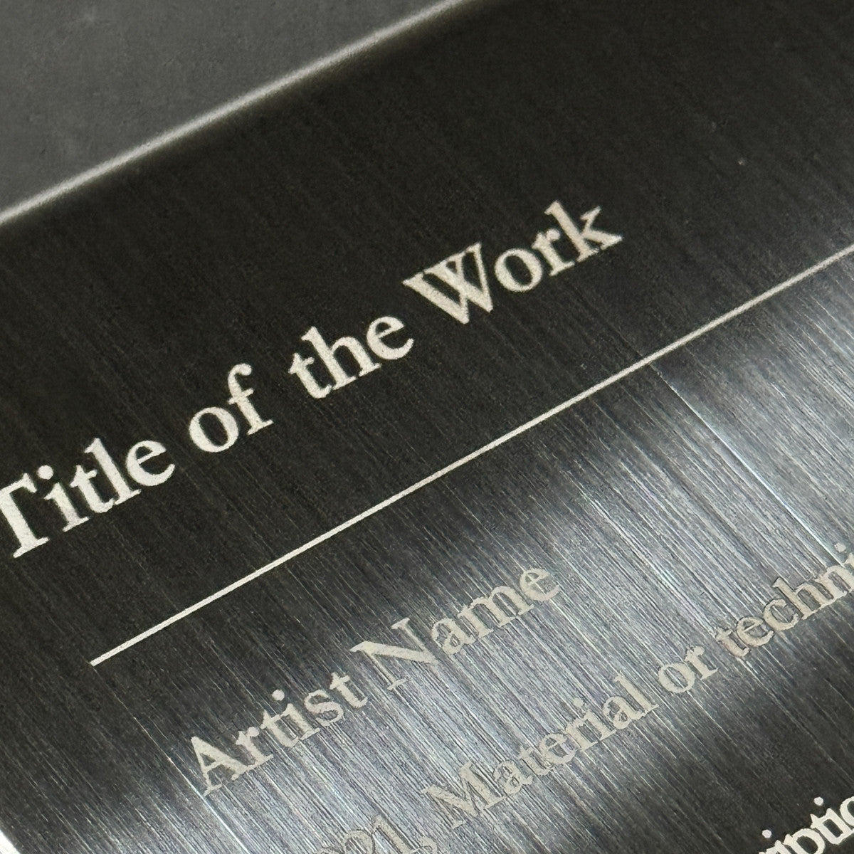 Stainless steel caption plate, black, 130×30×120mm from SIDE collection