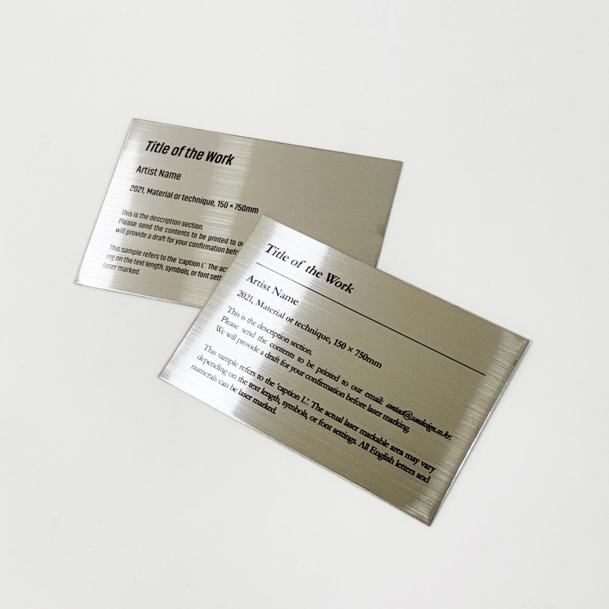 Stainless steel caption plate, silver, 150×100mm from SIDE collection
