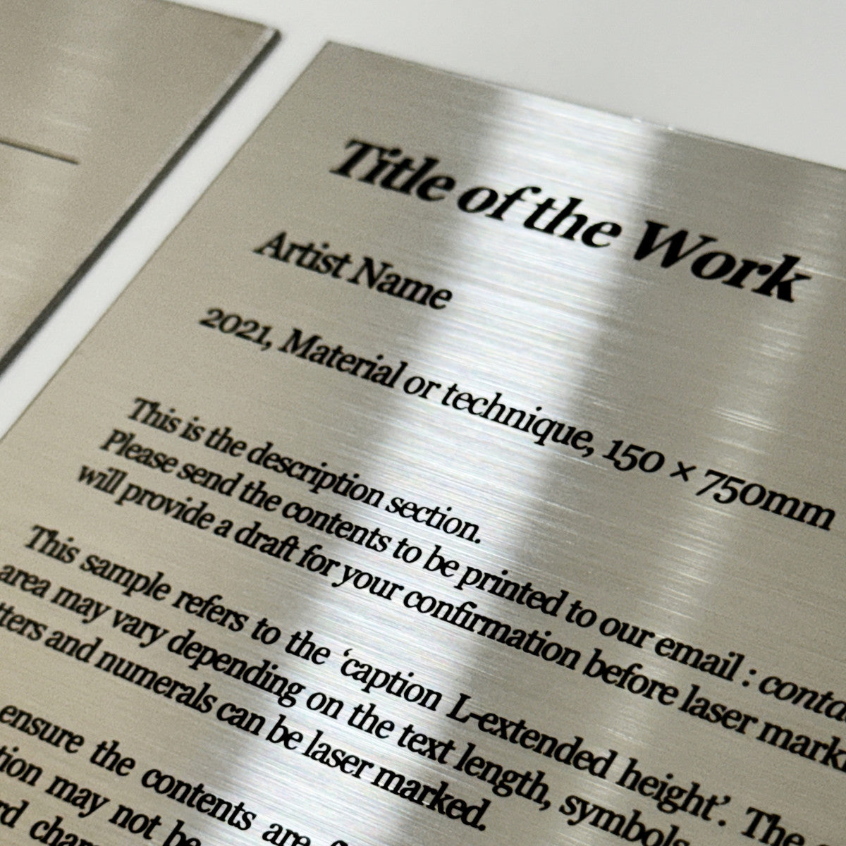 Stainless steel caption plate, silver, 150×130mm from SIDE collection