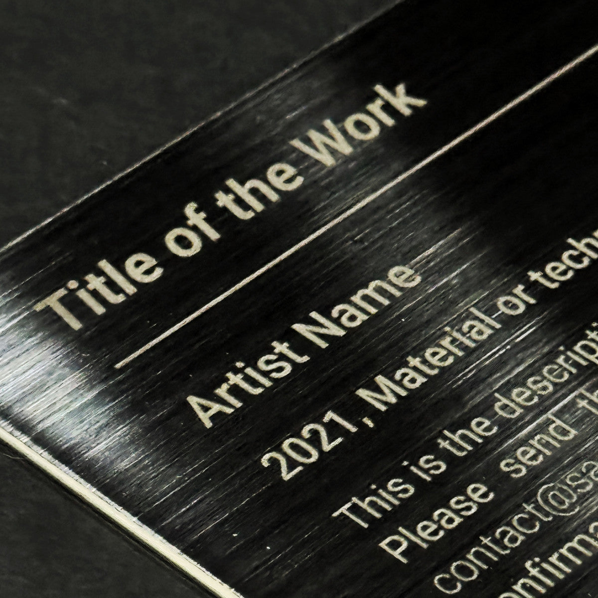 Stainless steel caption plate, black, 110×60mm from SIDE collection