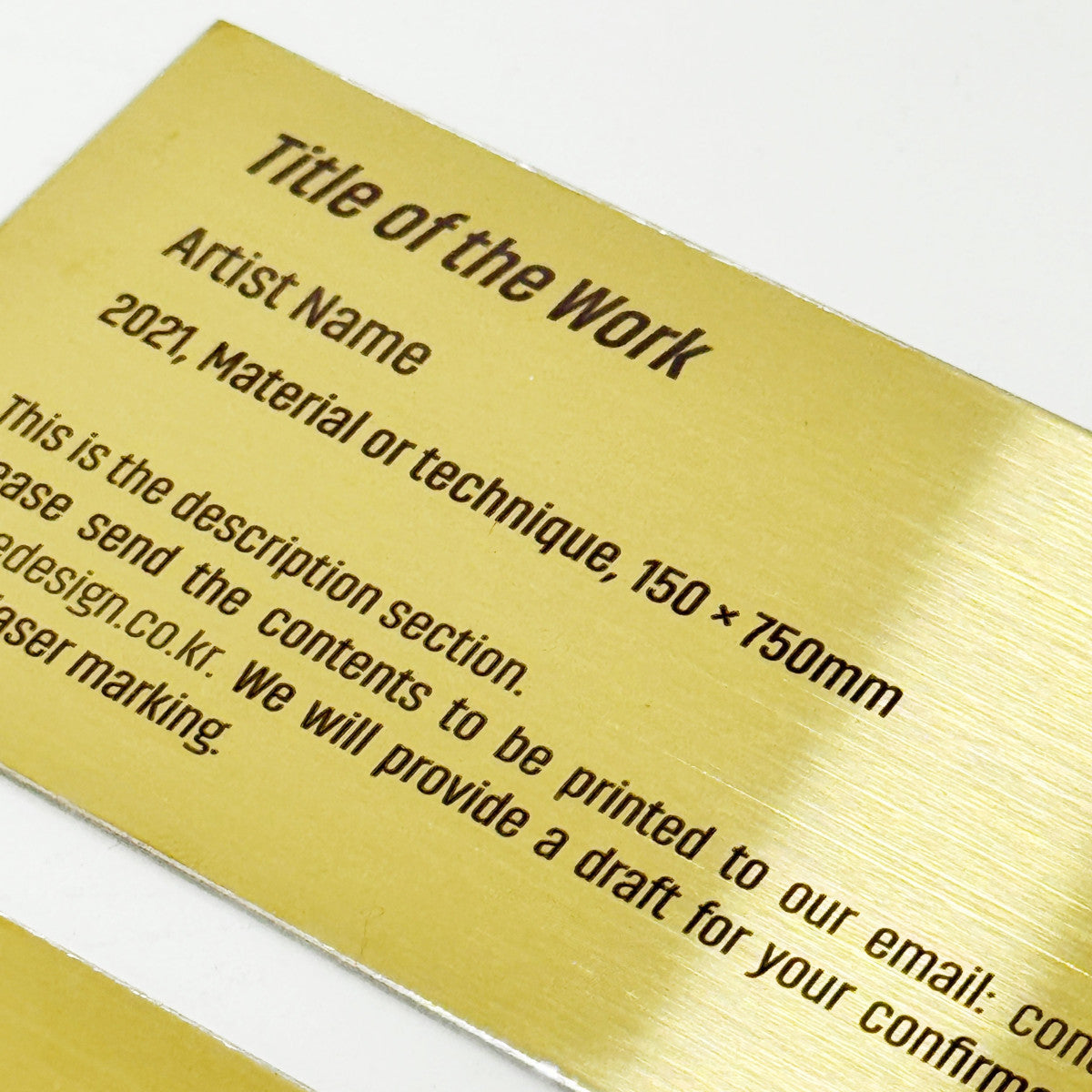 Stainless steel caption plate, gold, 110×60mm from SIDE collection