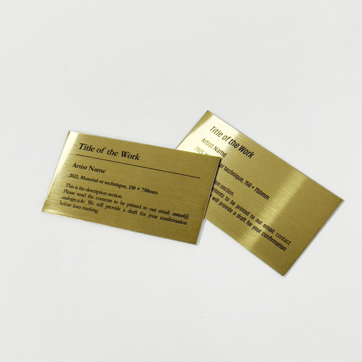 Stainless steel caption plate, gold, 110×60mm from SIDE collection