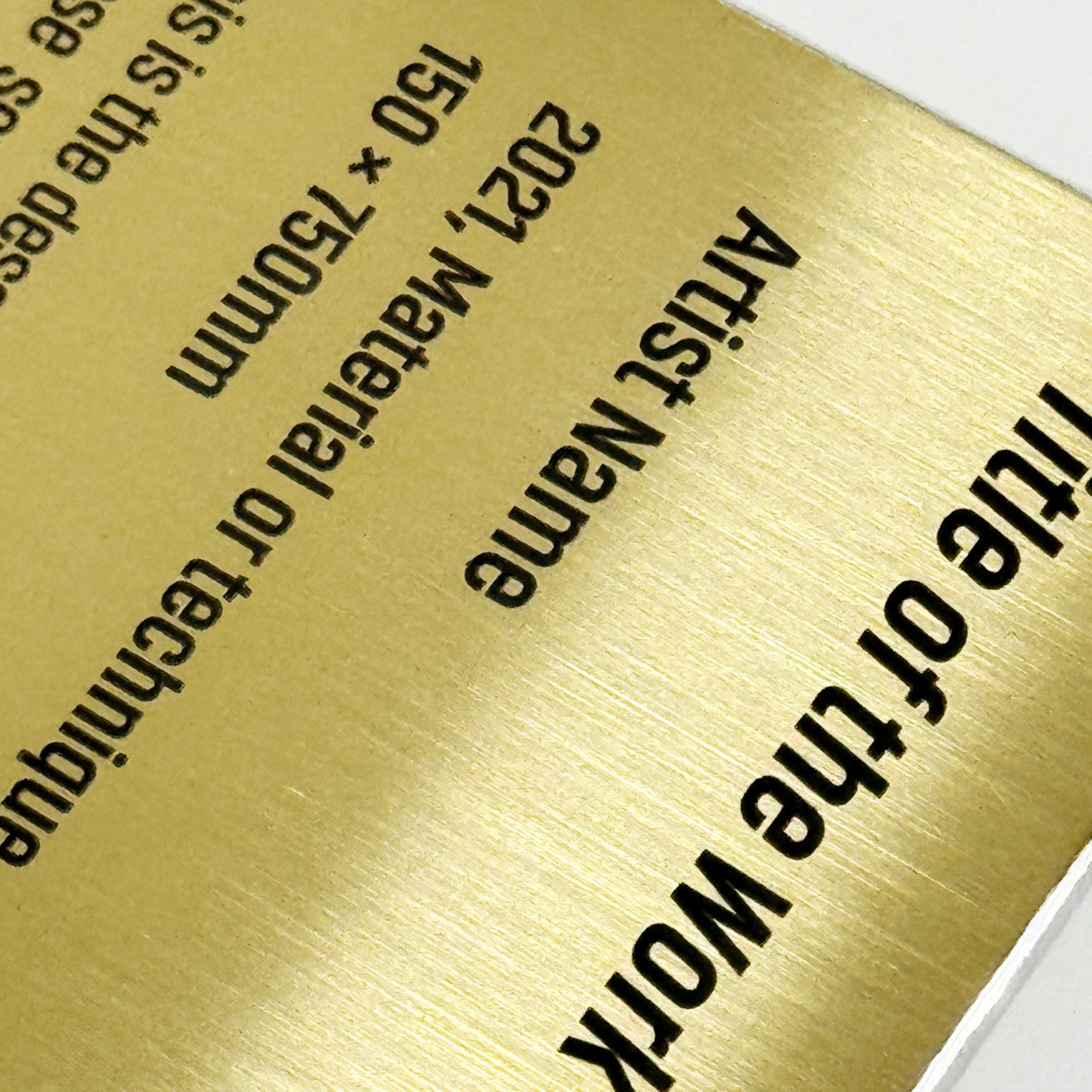 Stainless steel caption plate, gold, 80×110mm from SIDE collection