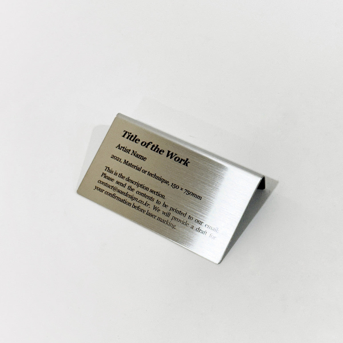 Stainless steel caption plate, silver, 110×20×60mm from SIDE collection