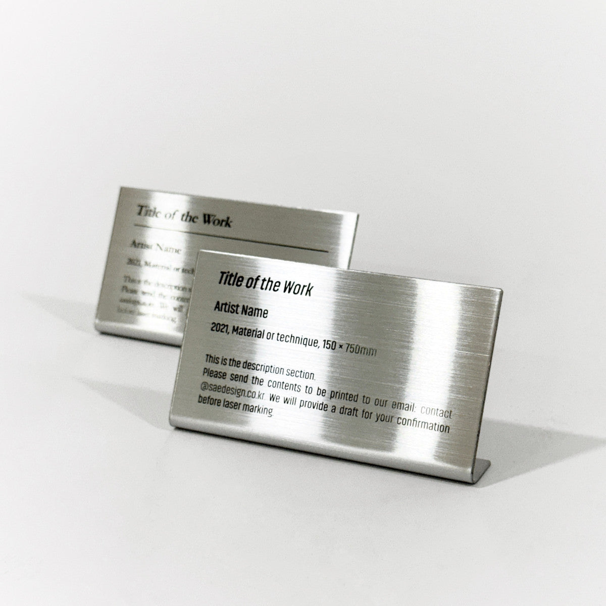 Stainless steel caption plate, silver, 110×20×60mm from SIDE collection