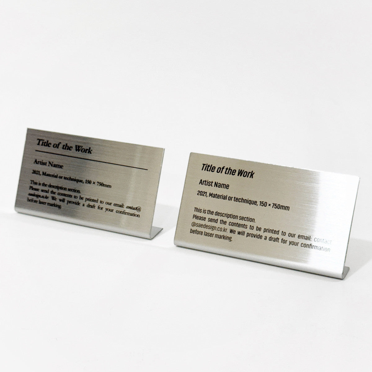 Stainless steel caption plate, silver, 110×20×60mm from SIDE collection