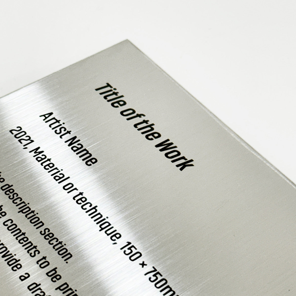 Stainless steel caption plate, silver, 110×60mm from SIDE collection