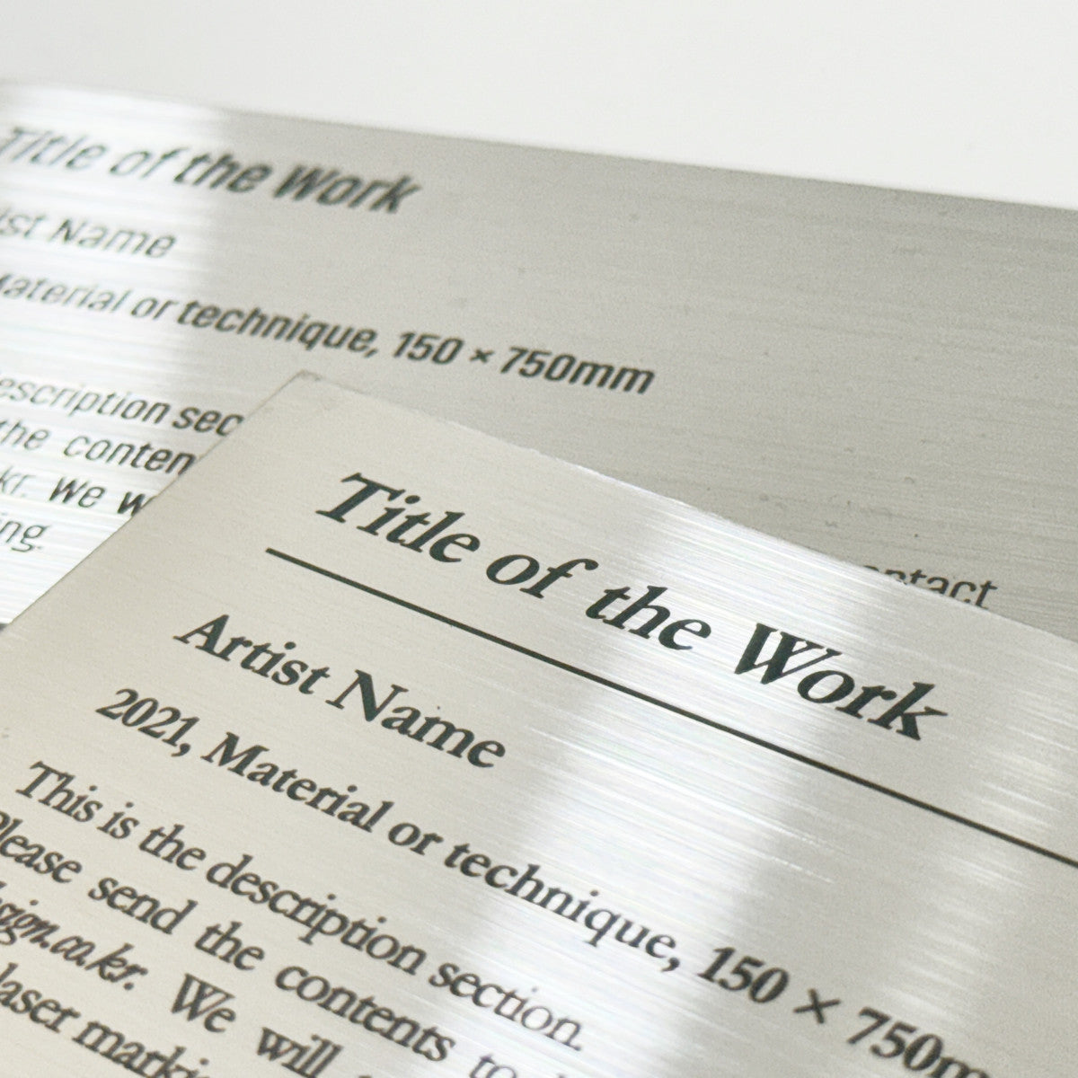 Stainless steel caption plate, silver, 110×60mm from SIDE collection