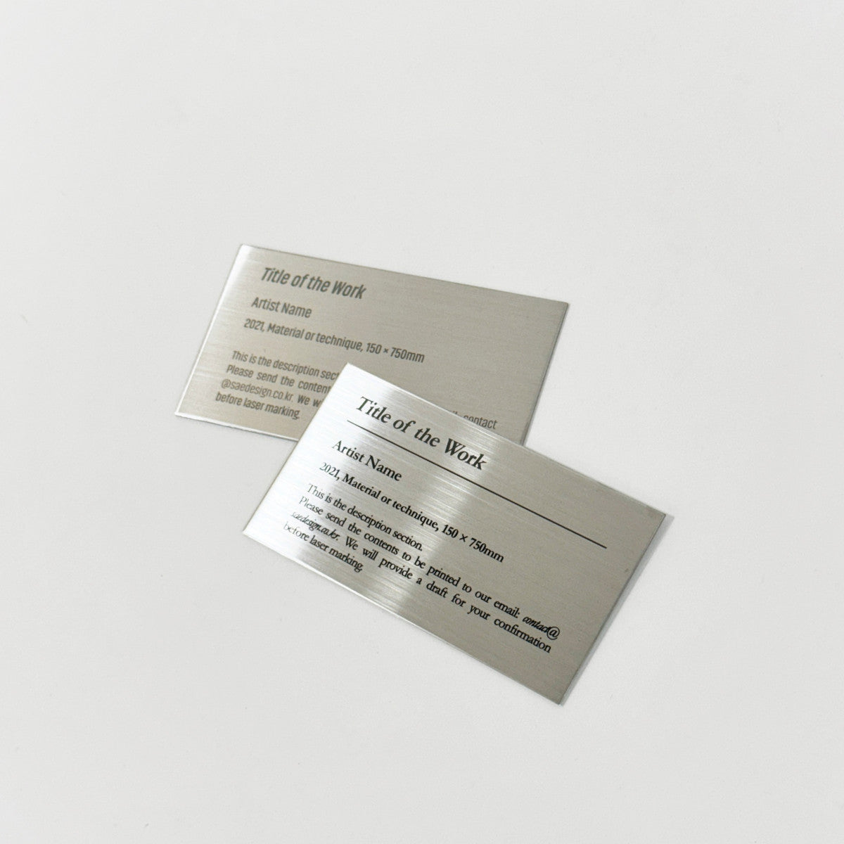 Stainless steel caption plate, silver, 110×60mm from SIDE collection
