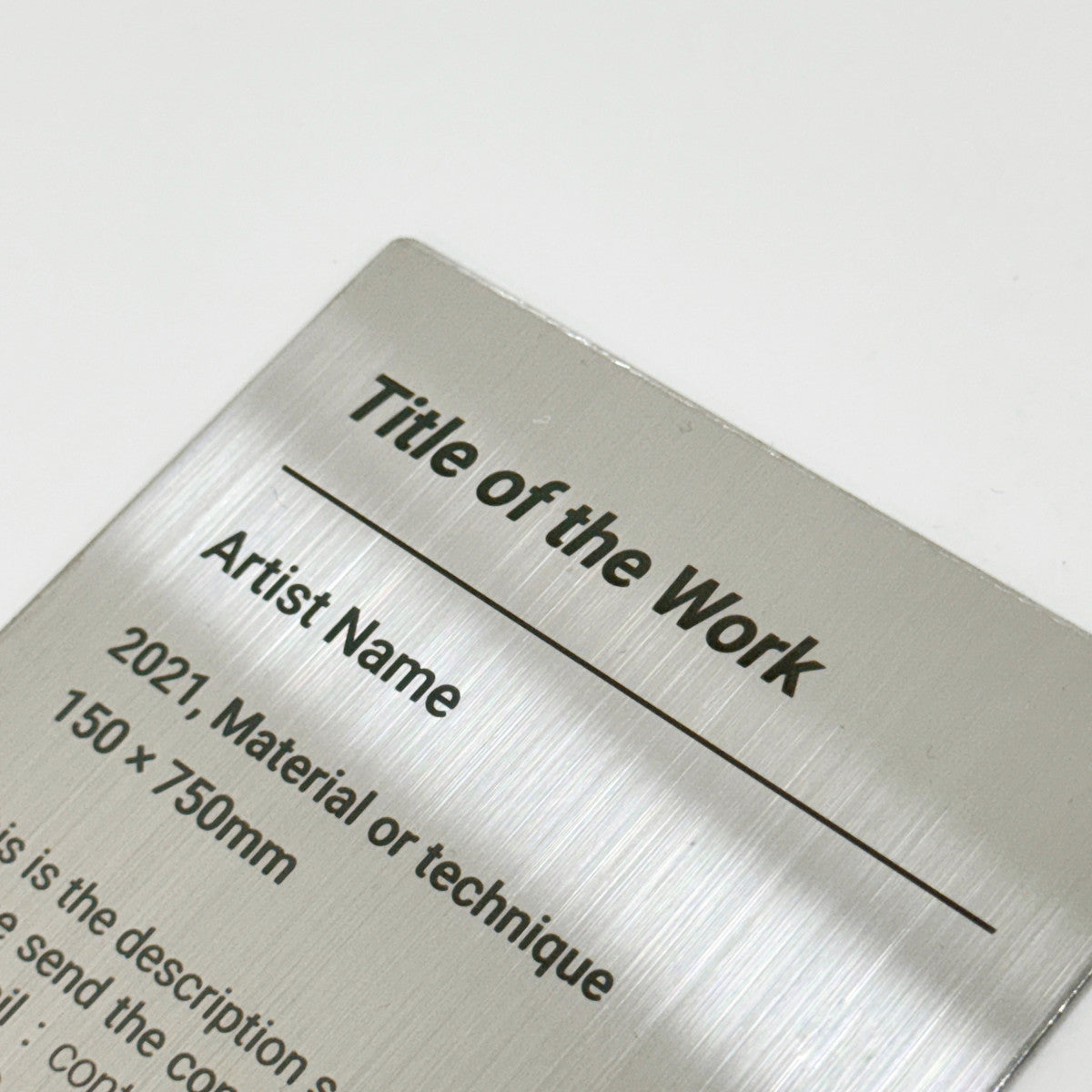 Stainless steel caption plate, silver, 80×110mm from SIDE collection