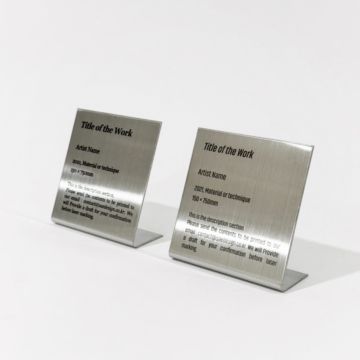 Stainless steel caption plate, silver, 80×30×80mm from SIDE collection