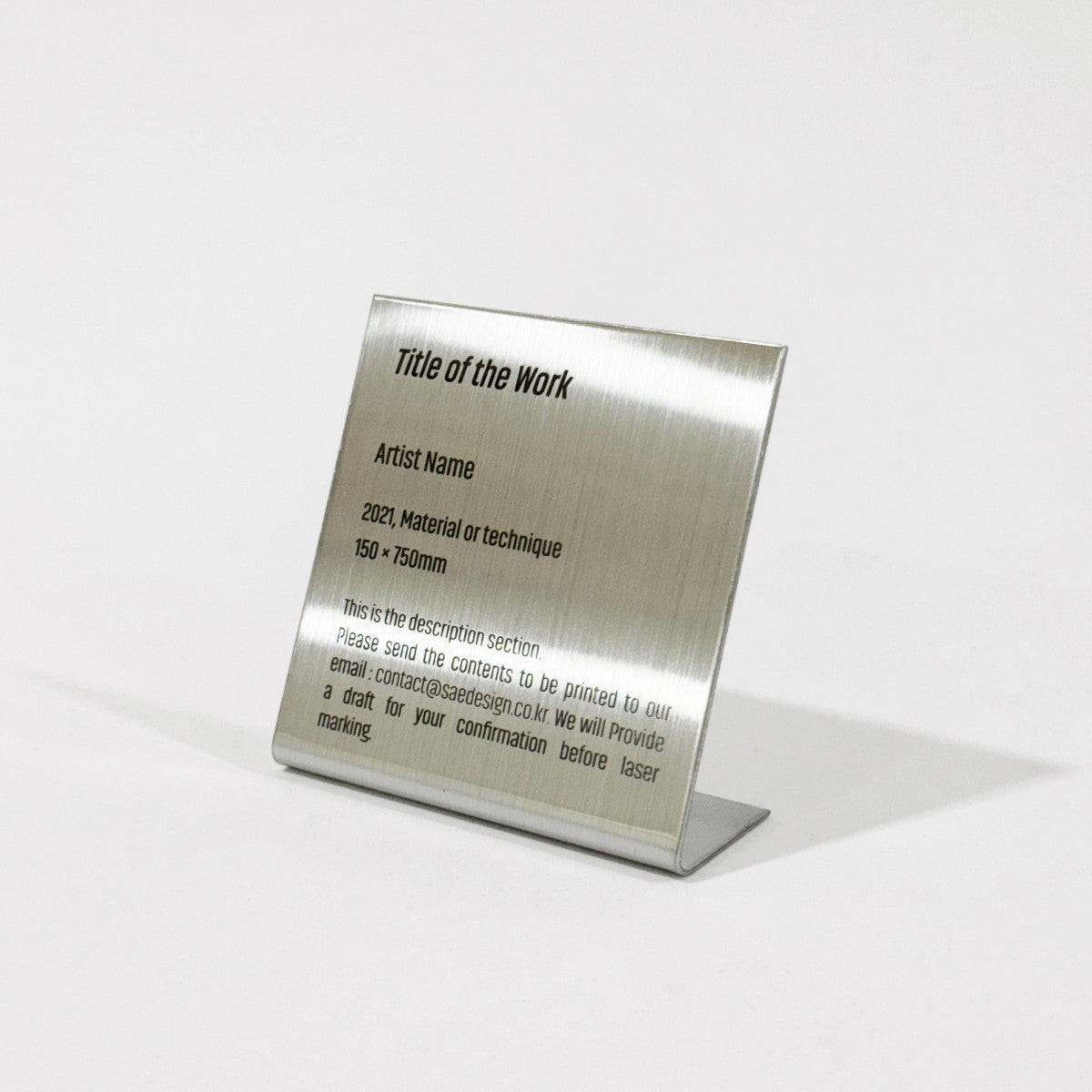 Stainless steel caption plate, silver, 80×30×80mm from SIDE collection