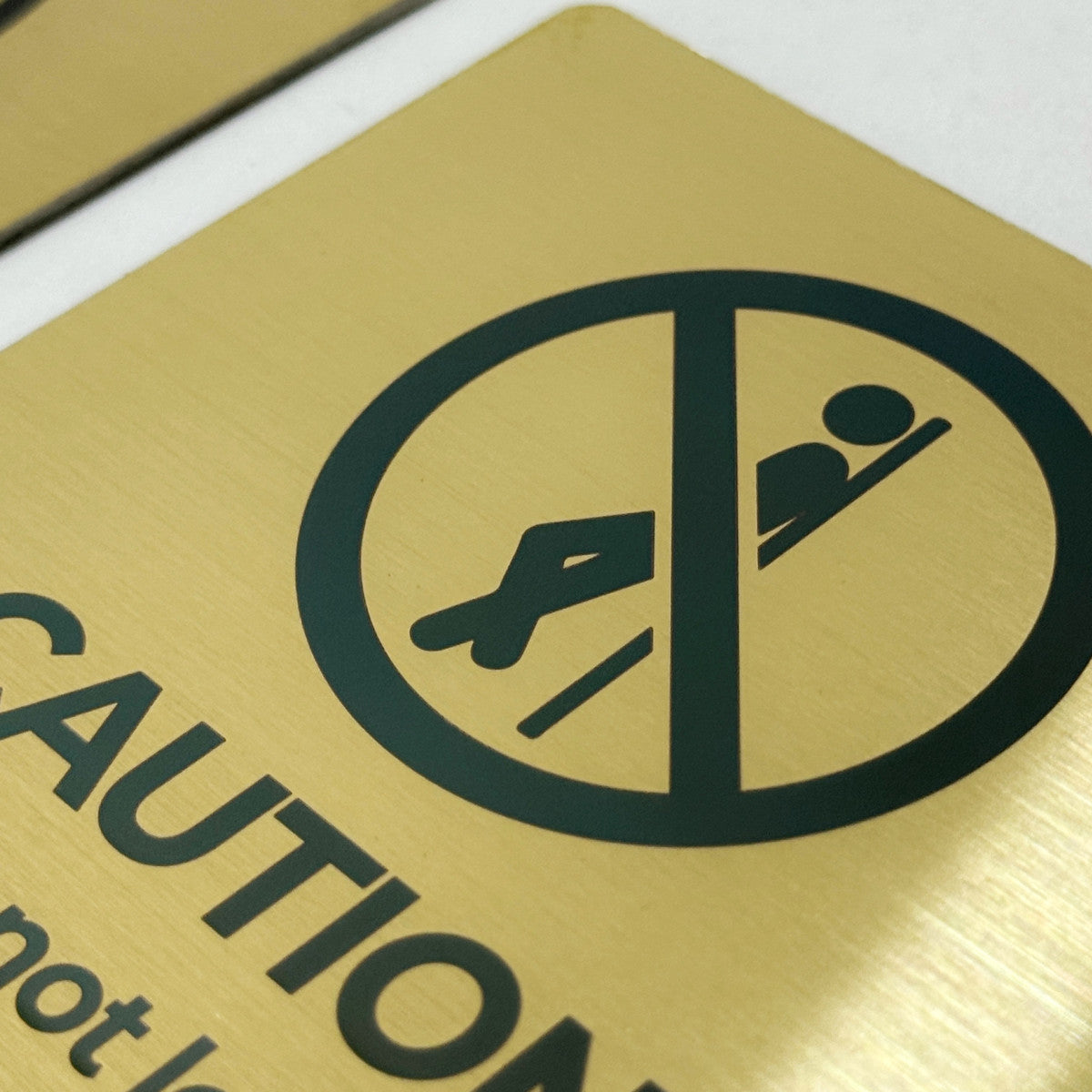 Gold Stainless Steel Adhesive Pictogram Wall Sign Small - Minimalist Universal Icon Signage for Modern Spaces