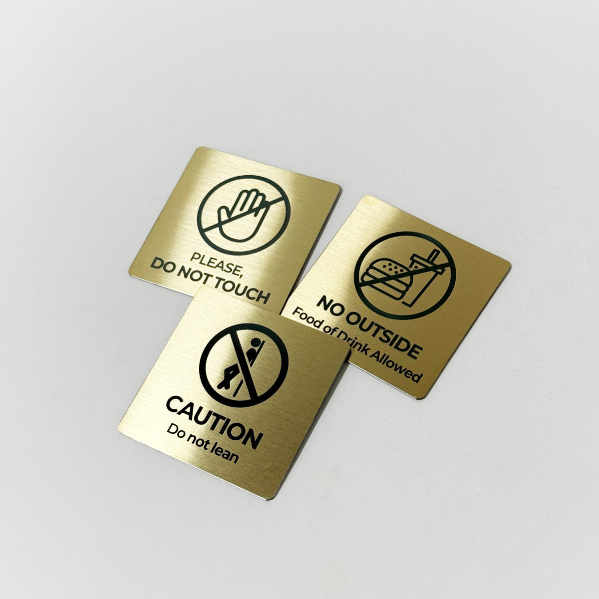 Gold Stainless Steel Adhesive Pictogram Wall Sign Small - Minimalist Universal Icon Signage for Modern Spaces