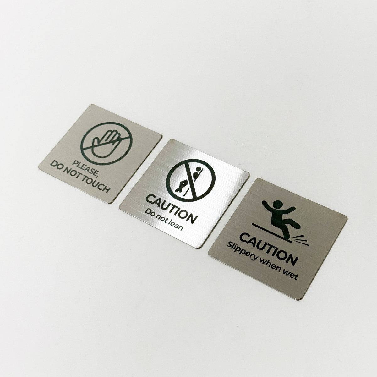 Silver Stainless Steel Adhesive Pictogram Wall Sign Small - Minimalist Universal Icon Signage for Modern Spaces