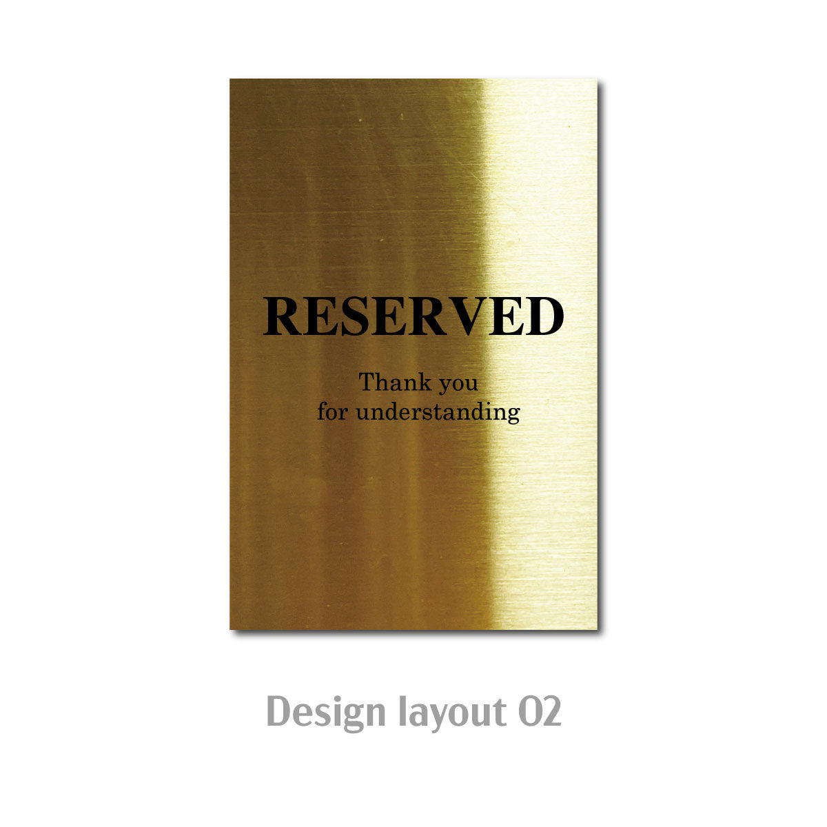 Stainless Steel Laser Marked Counter & Table Sign - Gold