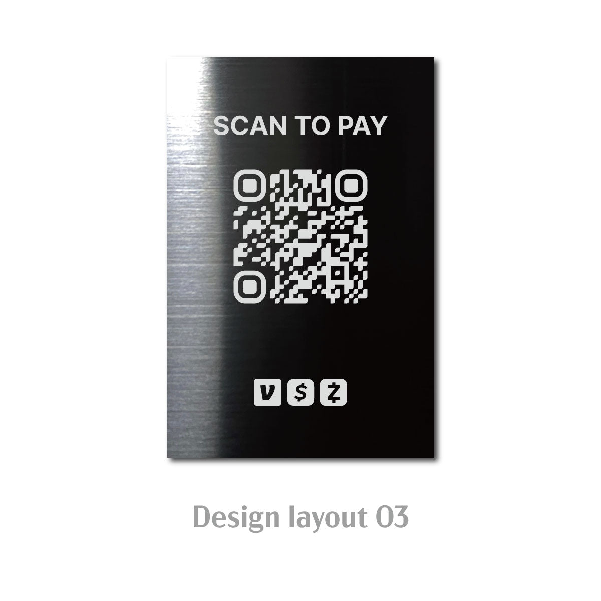 Stainless Steel Laser Marked Counter & Table Sign - Black