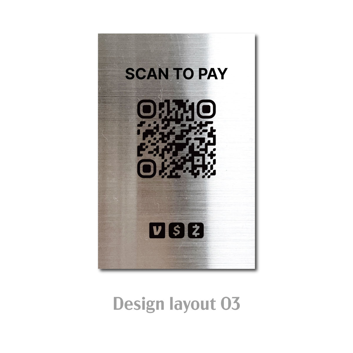 Stainless Steel Laser Marked Counter & Table Sign - Silver