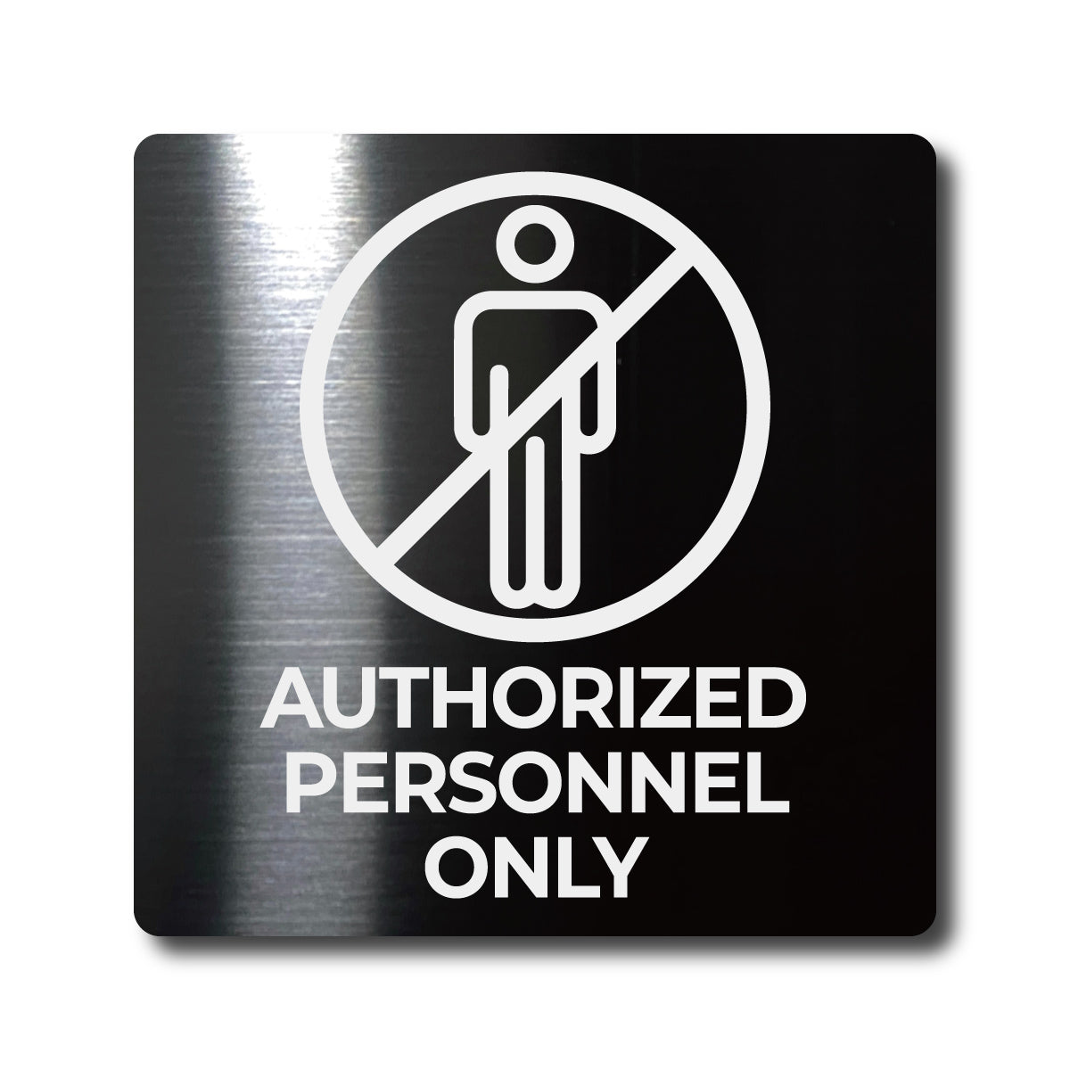 Medium Stainless Steel Adhesive Pictogram Wall Sign - Black