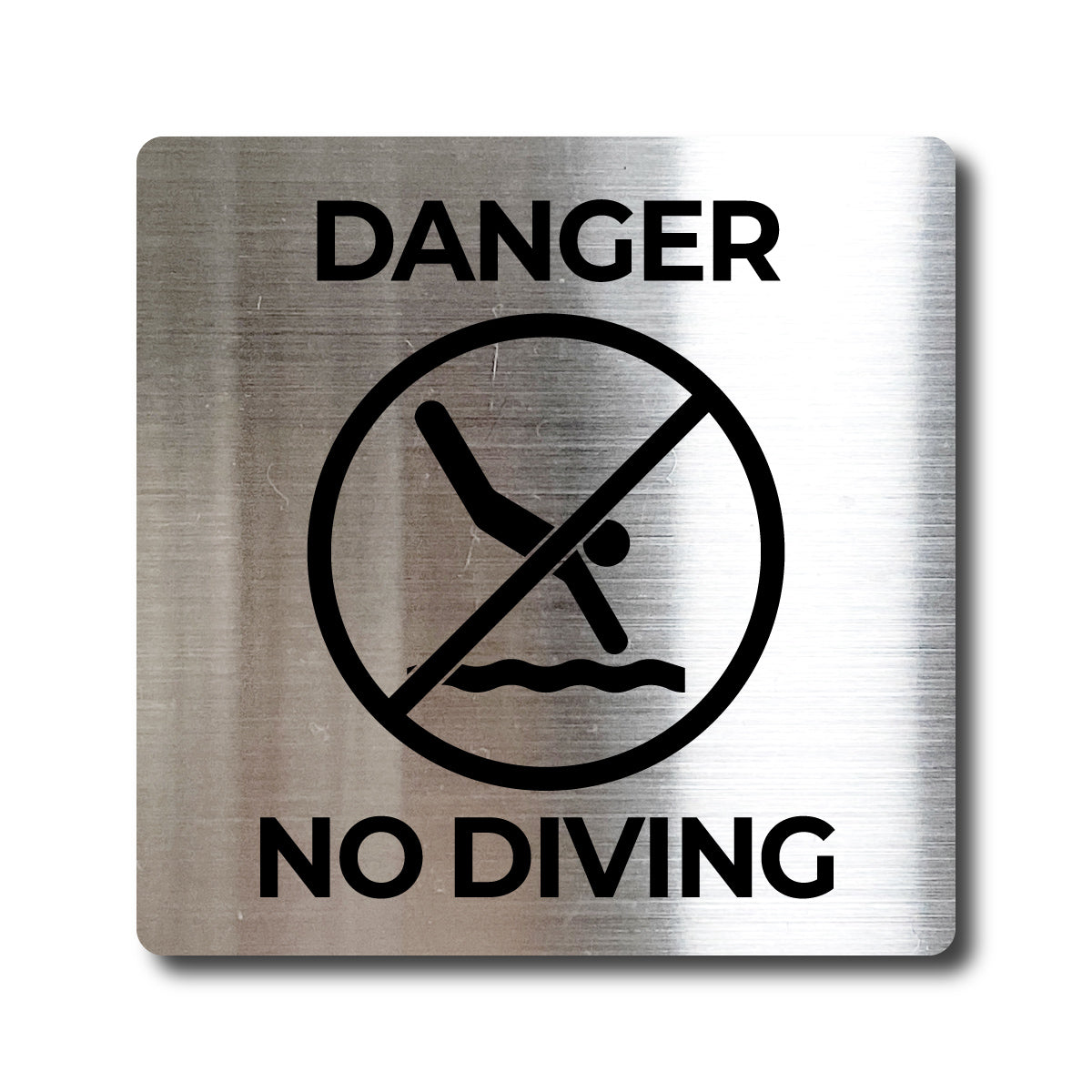 Small Stainless Steel Adhesive Pictogram Wall Sign - Silver