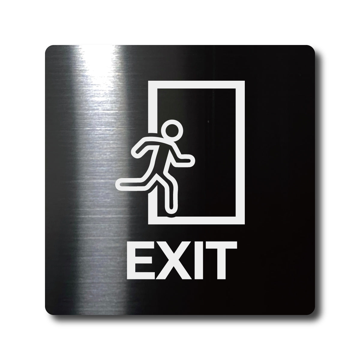 Medium Stainless Steel Adhesive Pictogram Wall Sign - Black