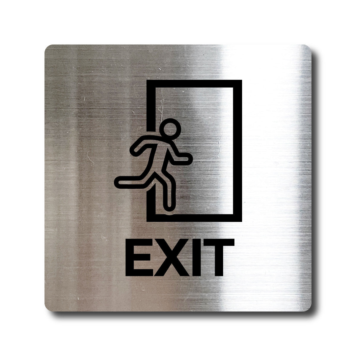 Small Stainless Steel Adhesive Pictogram Wall Sign - Silver