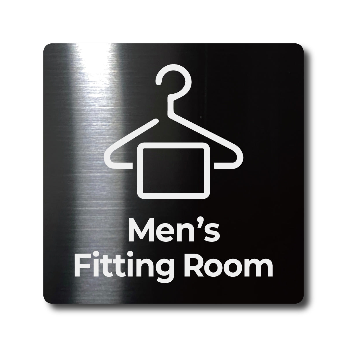 Medium Stainless Steel Adhesive Pictogram Wall Sign - Black