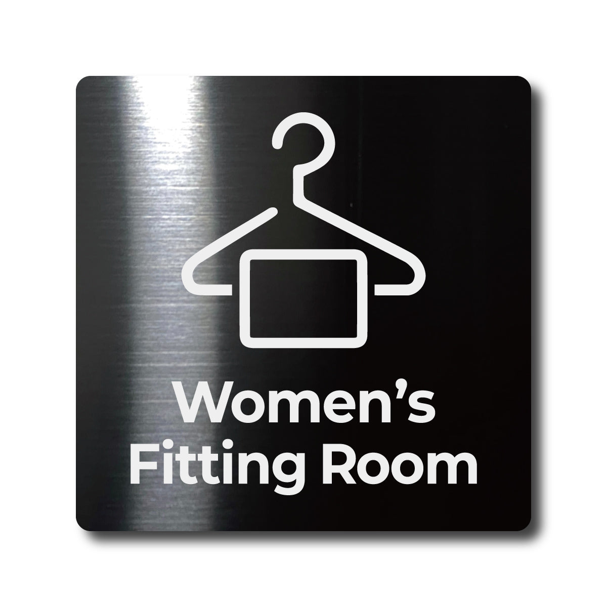 Medium Stainless Steel Adhesive Pictogram Wall Sign - Black