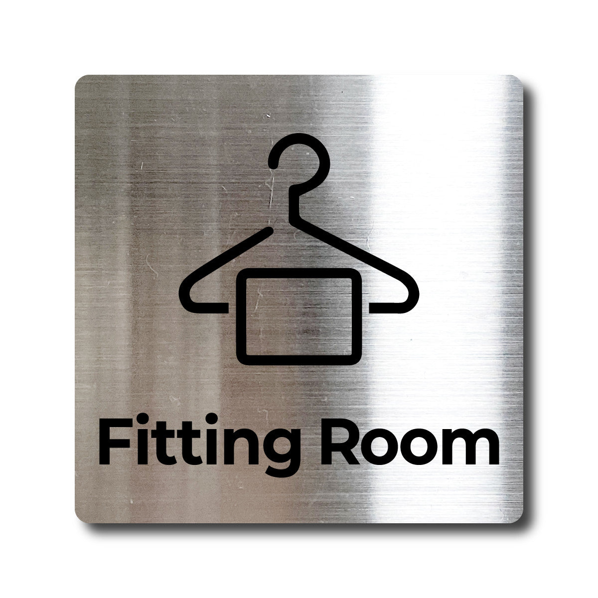 Small Stainless Steel Adhesive Pictogram Wall Sign - Silver