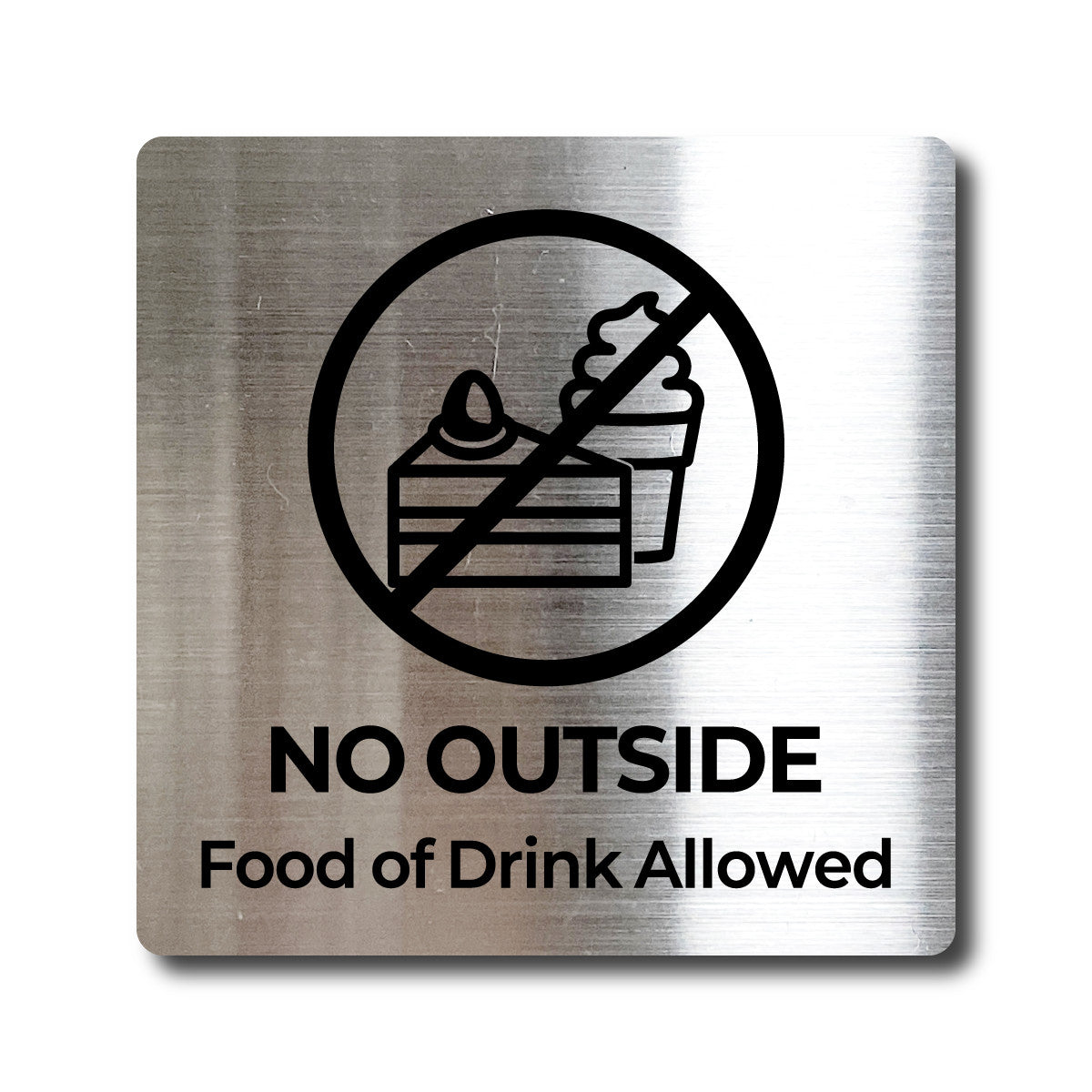 Small Stainless Steel Adhesive Pictogram Wall Sign - Silver