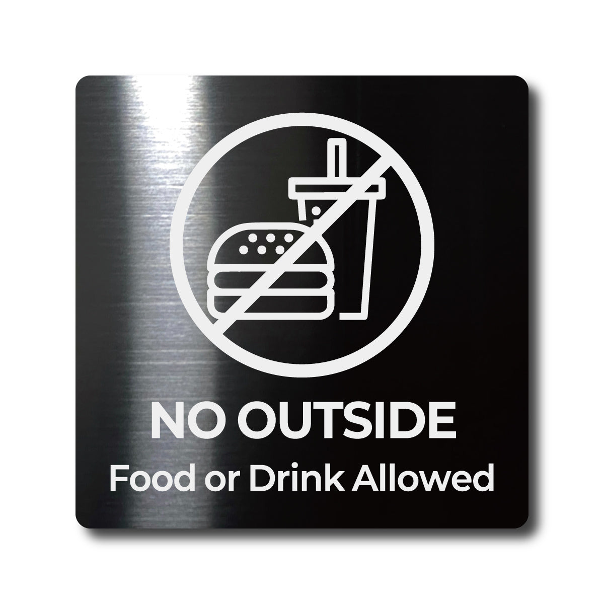 Medium Stainless Steel Adhesive Pictogram Wall Sign - Black