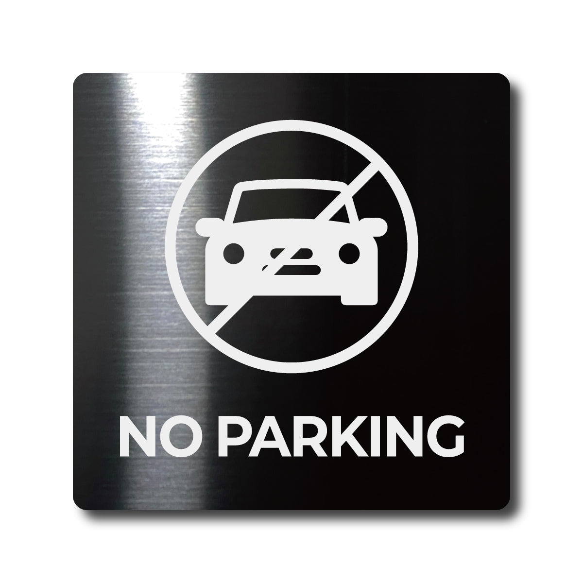 Medium Stainless Steel Adhesive Pictogram Wall Sign - Black