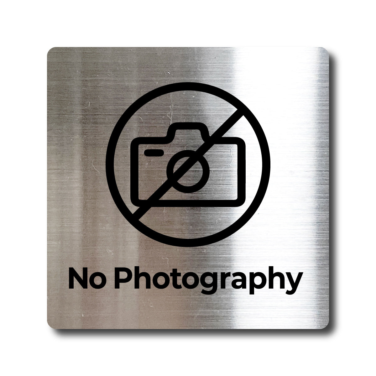 Small Stainless Steel Adhesive Pictogram Wall Sign - Silver