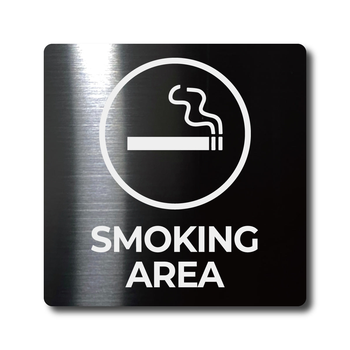 Medium Stainless Steel Adhesive Pictogram Wall Sign - Black