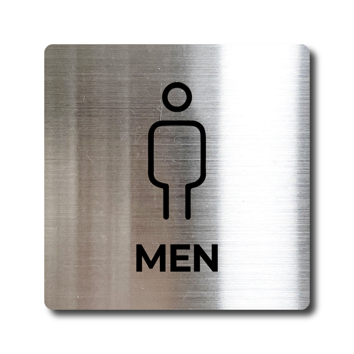 Small Stainless Steel Adhesive Pictogram Wall Sign - Silver