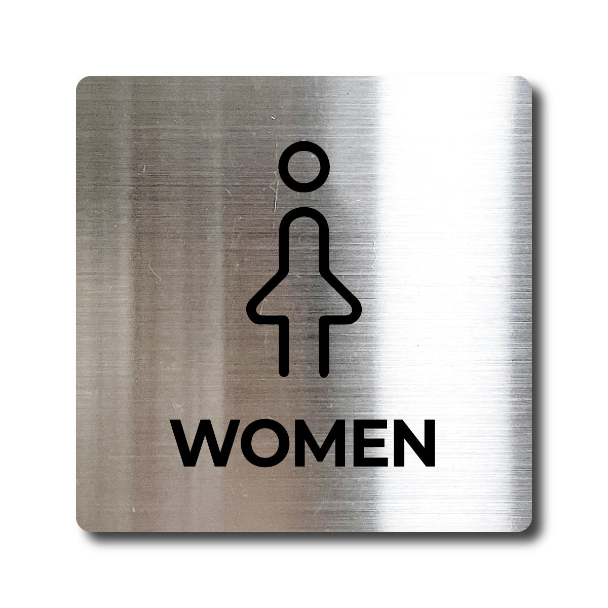 Small Stainless Steel Adhesive Pictogram Wall Sign - Silver