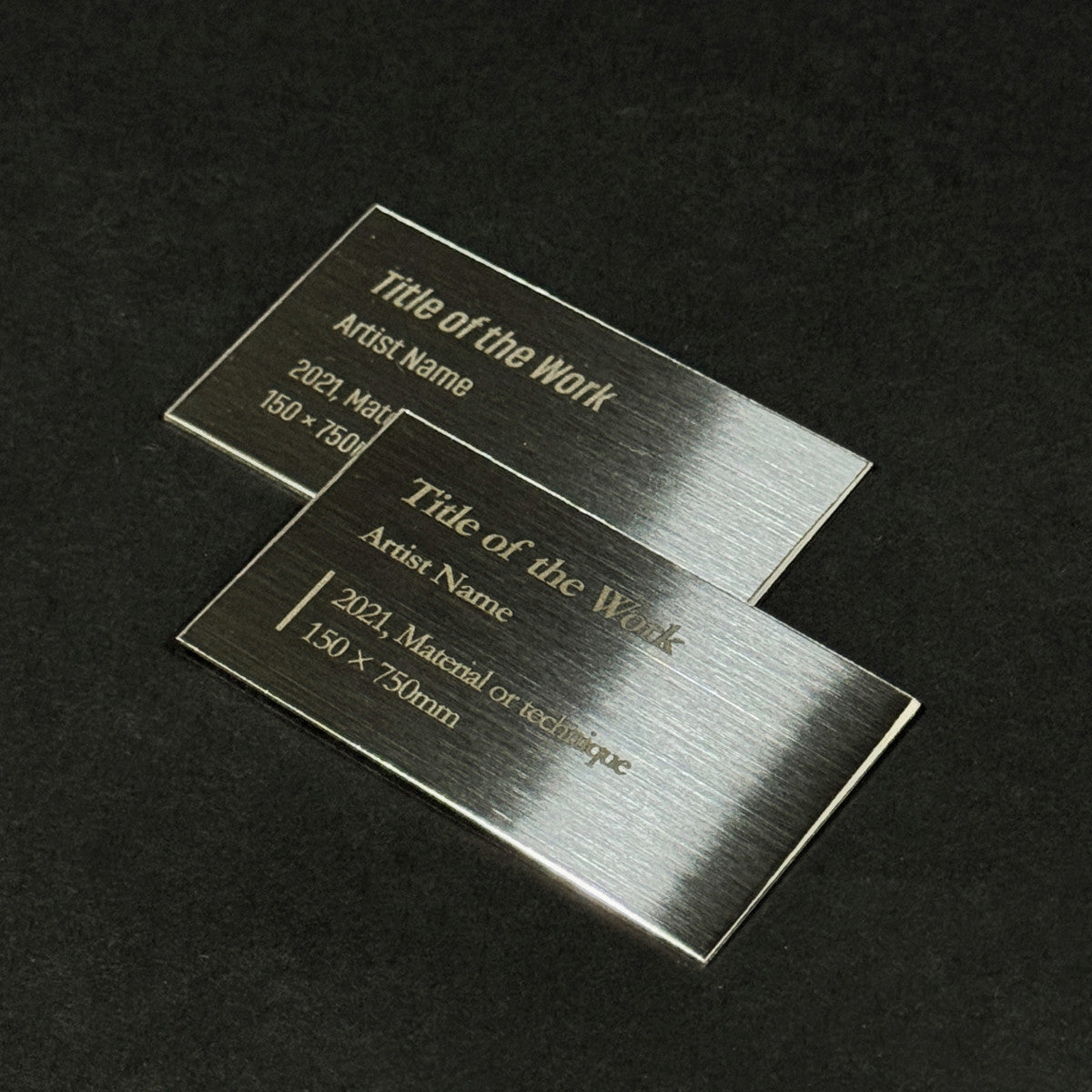 Stainless steel caption plate, black, 70×40mm from SIDE collection