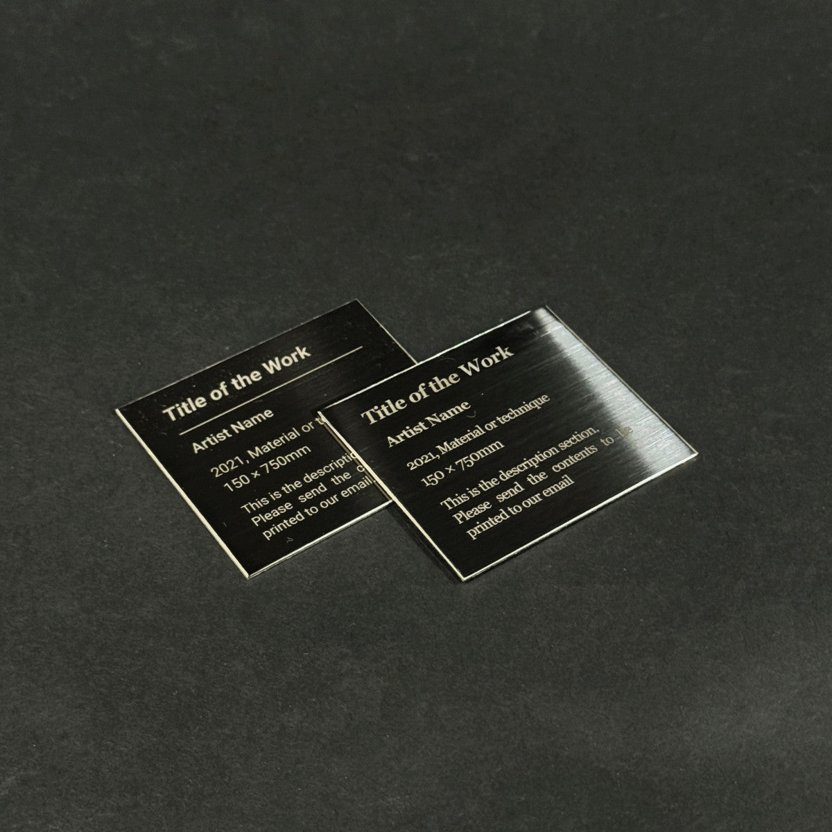 Stainless steel caption plate, black, 70×60mm from SIDE collection