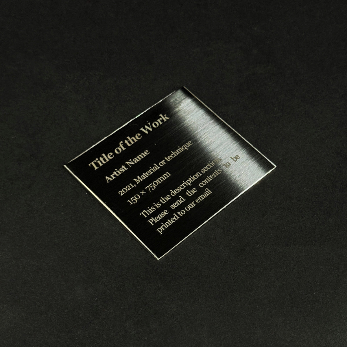 Stainless steel caption plate, black, 70×60mm from SIDE collection
