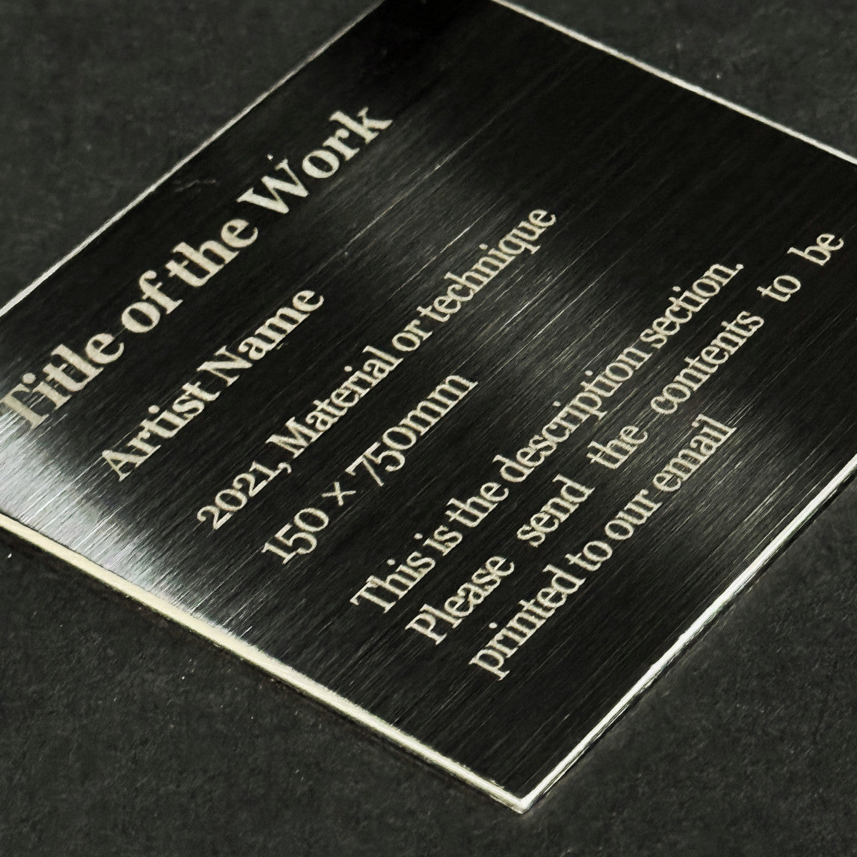 Stainless steel caption plate, black, 70×60mm from SIDE collection